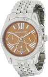 Michael Kors Lexington Chronograph Brown Dial Silver Steel Strap Watch For Women - MK6221 Buy Now By Michael Kors