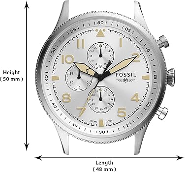 Fossil Retro Pilot Chronograph Silver Dial Brown Leather Strap Watch for Men - FS5809 Buy Now By Fossil