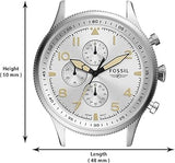 Fossil Retro Pilot Chronograph Silver Dial Brown Leather Strap Watch for Men - FS5809 Buy Now By Fossil