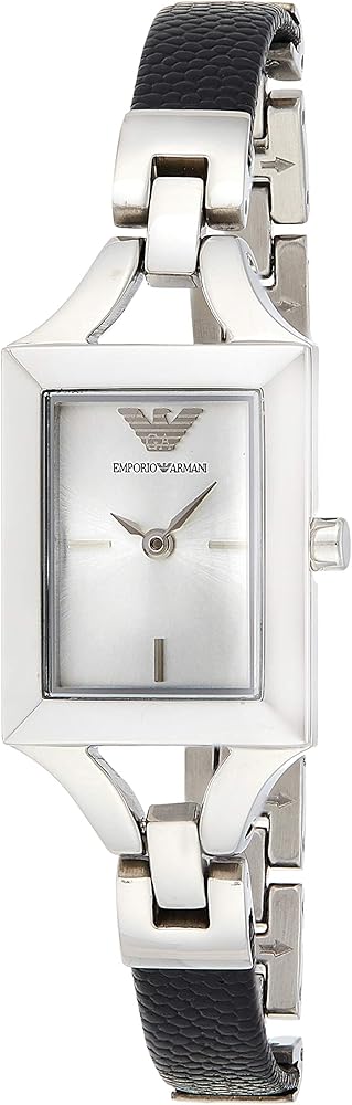 Emporio Armani Chiara Analog Silver Dial Black Leather Strap Watch For Women - AR7372 Buy Now By Emporio Armani