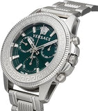 Versace Greca Action Chronograph Quartz Green Dial Silver Steel Strap Watch for Men - VE3J00422 Buy Now By Versace
