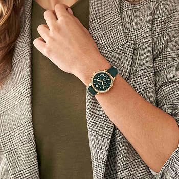 Fossil Neutra Chronograph Green Dial Green Leather Strap Watch for Women - ES5239 Buy Now By Fossil