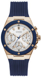 Guess Athena White Dial White Dial Blue Rubber Strap Watch For Women - GW0030L5 Buy Now By Guess