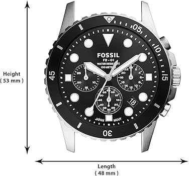 Fossil FB-01 Chronograph Black Dial Silver Steel Strap Watch for Men - FS5837 Buy Now By Fossil