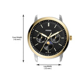 Fossil Neutra Moonphase Multifunction Black Dial Two Tone Steel Strap Watch for Men - FS5906 Buy Now By Fossil