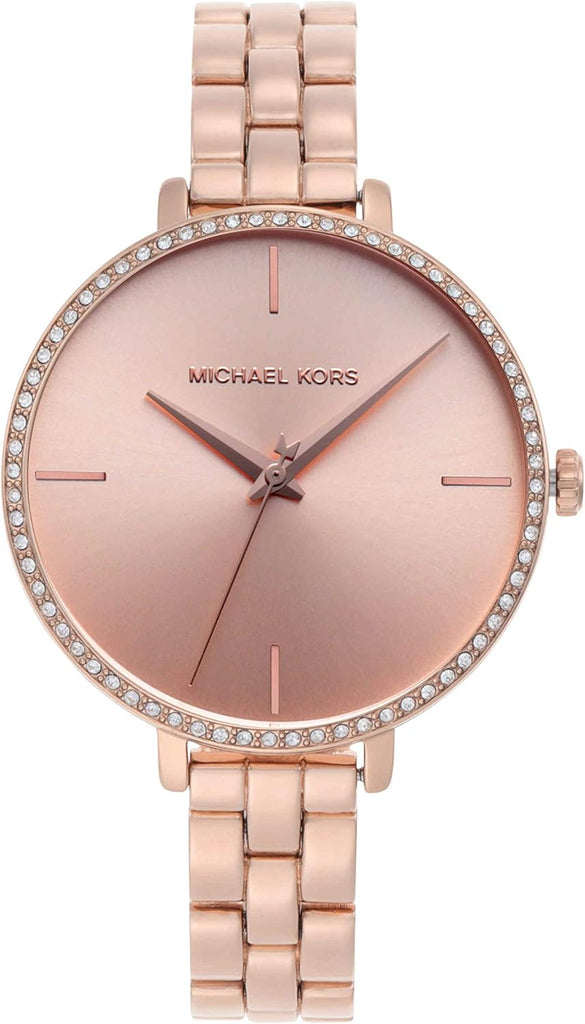 Michael Kors Charley Three-Hand Analog Rose Gold Dial Rose Gold Steel Strap Watch for Women - MK4400 Buy Now By Michael Kors