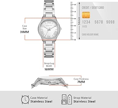 Michael Kors Sage Three-Hand Mother of Pearl White Dial Silver Steel Strap Watch for Women - MK4824 Buy Now By Michael Kors