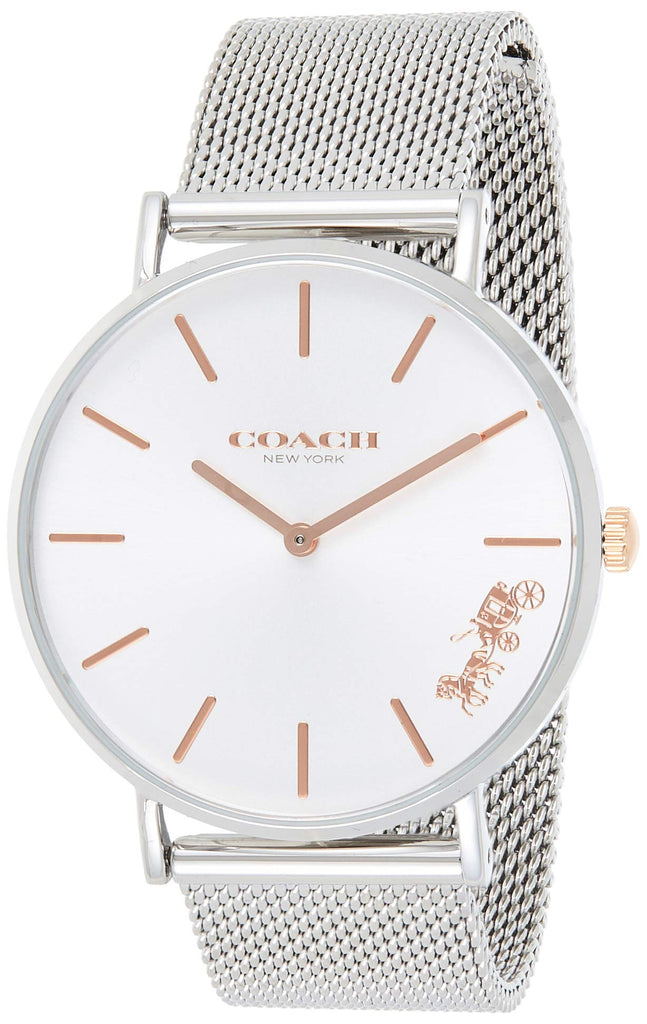 Coach Perry White Dial Silver Mesh Bracelet Watch for Women - 14503124 Buy Now By Coach