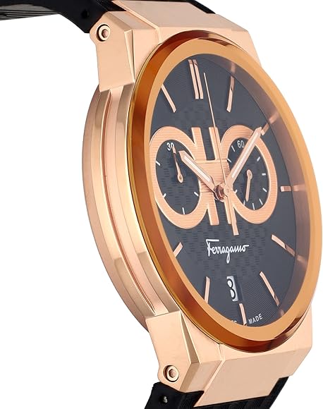 Salvatore Ferragamo Sapphire Chrono Black Dial Black Rubber Strap Watch for Men - SFME00721 Buy Now By Salvatore Ferragamo
