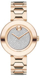 Movado Bold Crystal Pave Rose Gold Dial Rose Gold Steel Strap Watch For Women - 3600493 Buy Now By Movado