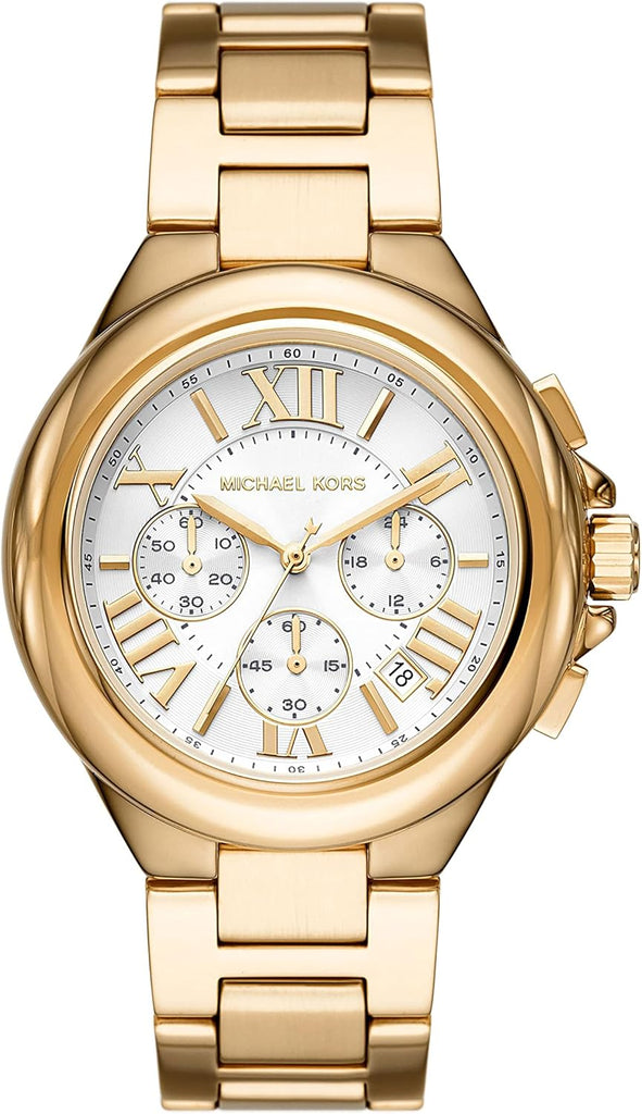 Michael Kors Camille Chronograph White Dial Gold Steel Strap Watch For Women - MK7270 Buy Now By Michael Kors