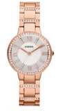 Fossil Virginia White Dial Rose Gold Steel Strap Watch for Women - ES3284 Buy Now By Fossil