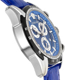Versace V-Ray Chronograph Quartz Blue Dial Blue Leather Strap Watch for Men - VE2I00721 Buy Now By Versace