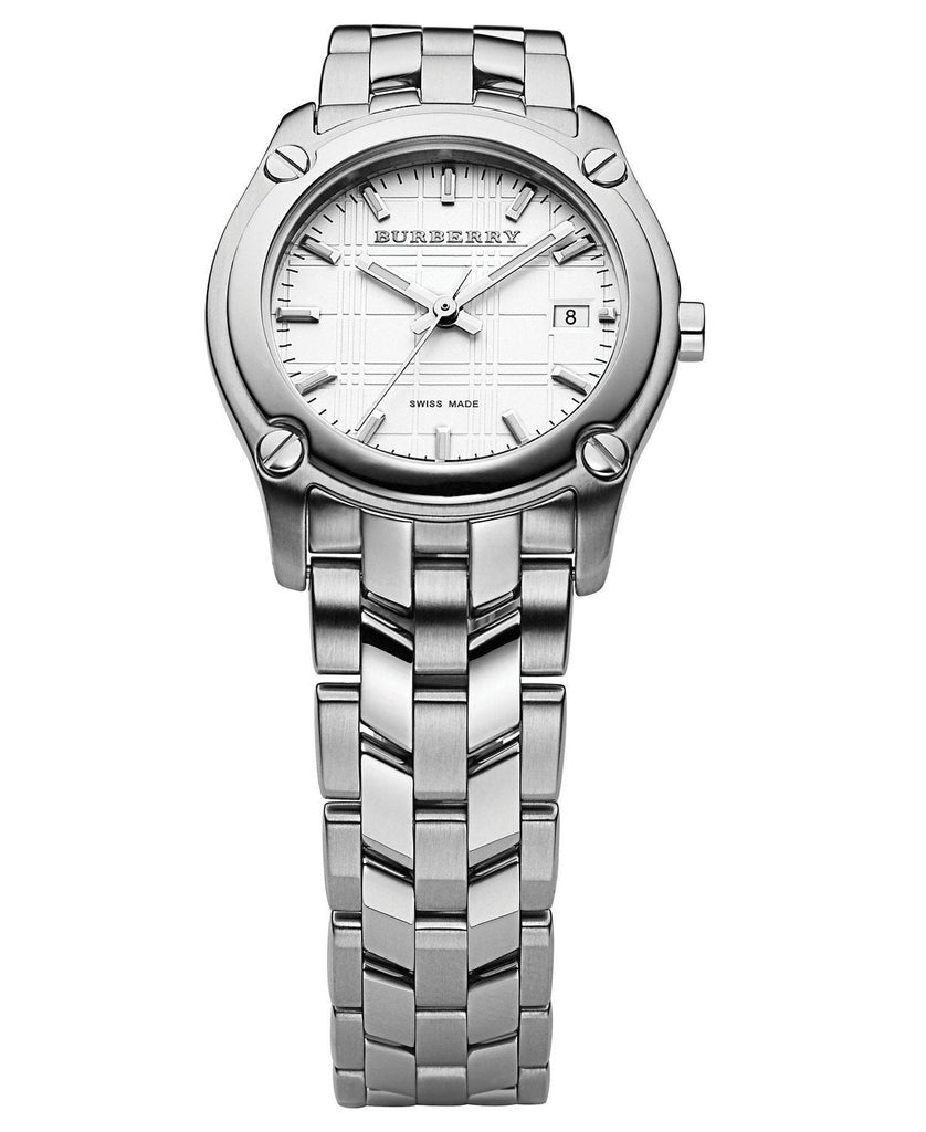 Burberry Heritage Check White Dial Silver Steel Strap Watch for Women - BU1853 Buy Now By Burberry