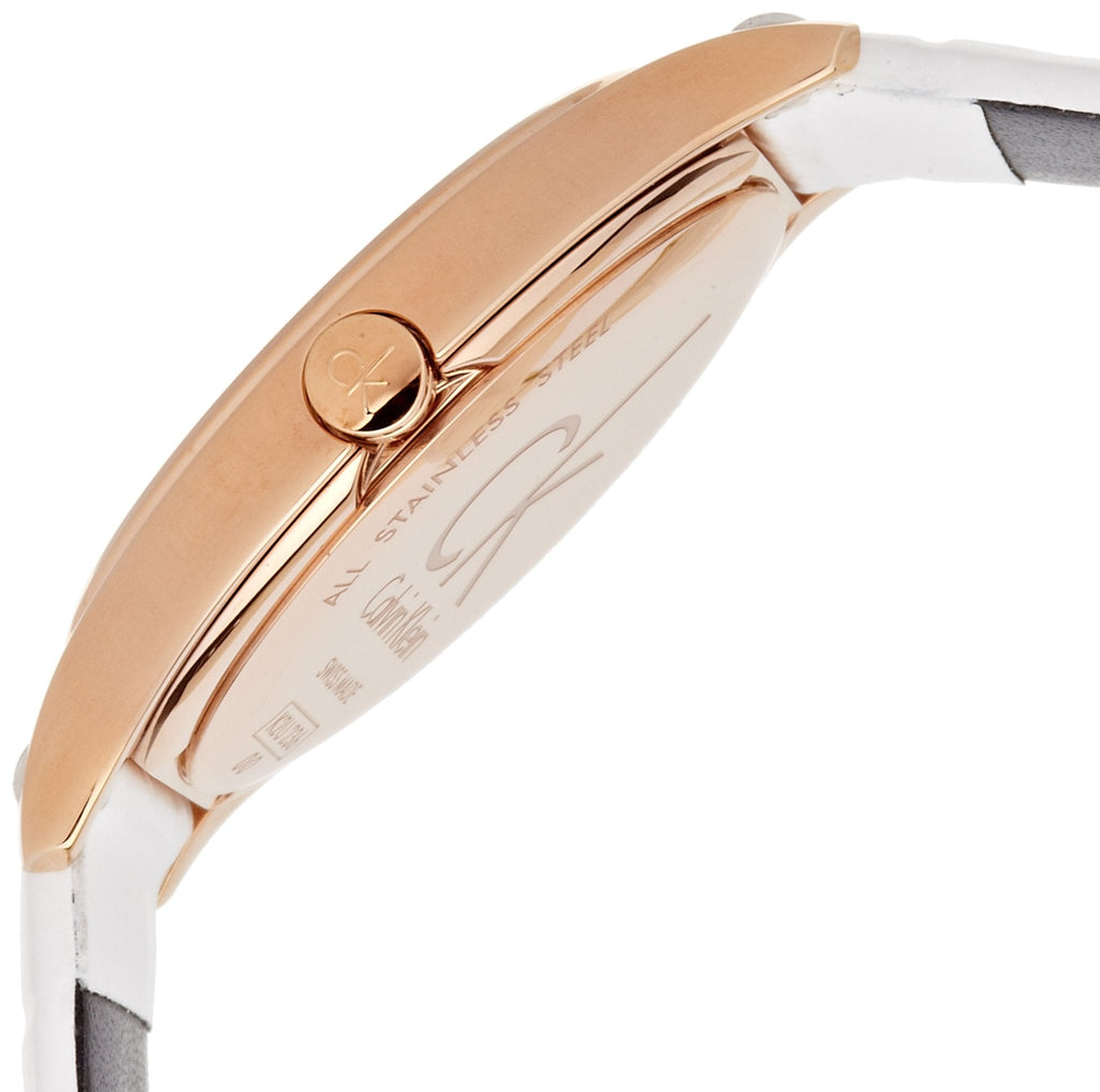 Calvin Klein Skirt White Dial White Leather Strap Watch for Women - K2U236K6 Buy Now By Calvin Klein