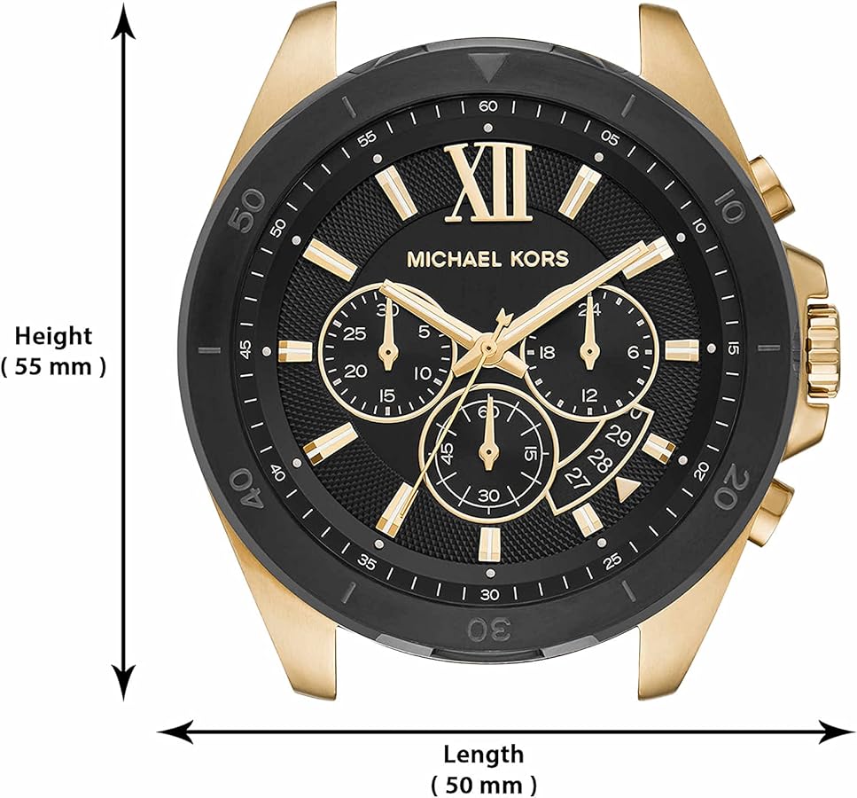 Michael Kors Brecken Chronograph Black Dial Gold Steel Strap Watch For Men - MK8848 Buy Now By Michael Kors