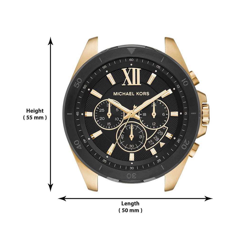 Michael Kors Brecken Chronograph Black Dial Gold Steel Strap Watch For Men - MK8848 Buy Now By Michael Kors