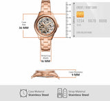 Fossil Rye Automatic Skeleton Rose Gold Dial Rose Gold Steel Strap Watch for Women - BQ3754 Buy Now By Fossil