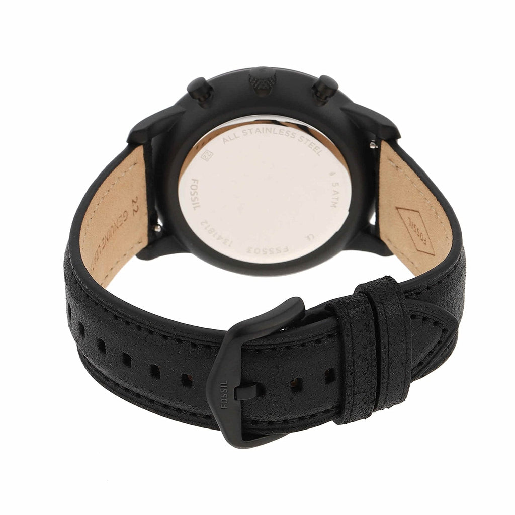 Fossil Neutra Chronograph Black Dial Black Leather Strap Watch for Men - FS5503 Buy Now By Fossil