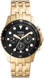 Fossil FB-01 Chronograph Black Dial Gold Steel Strap Watch for Men - FS5836 Buy Now By Fossil