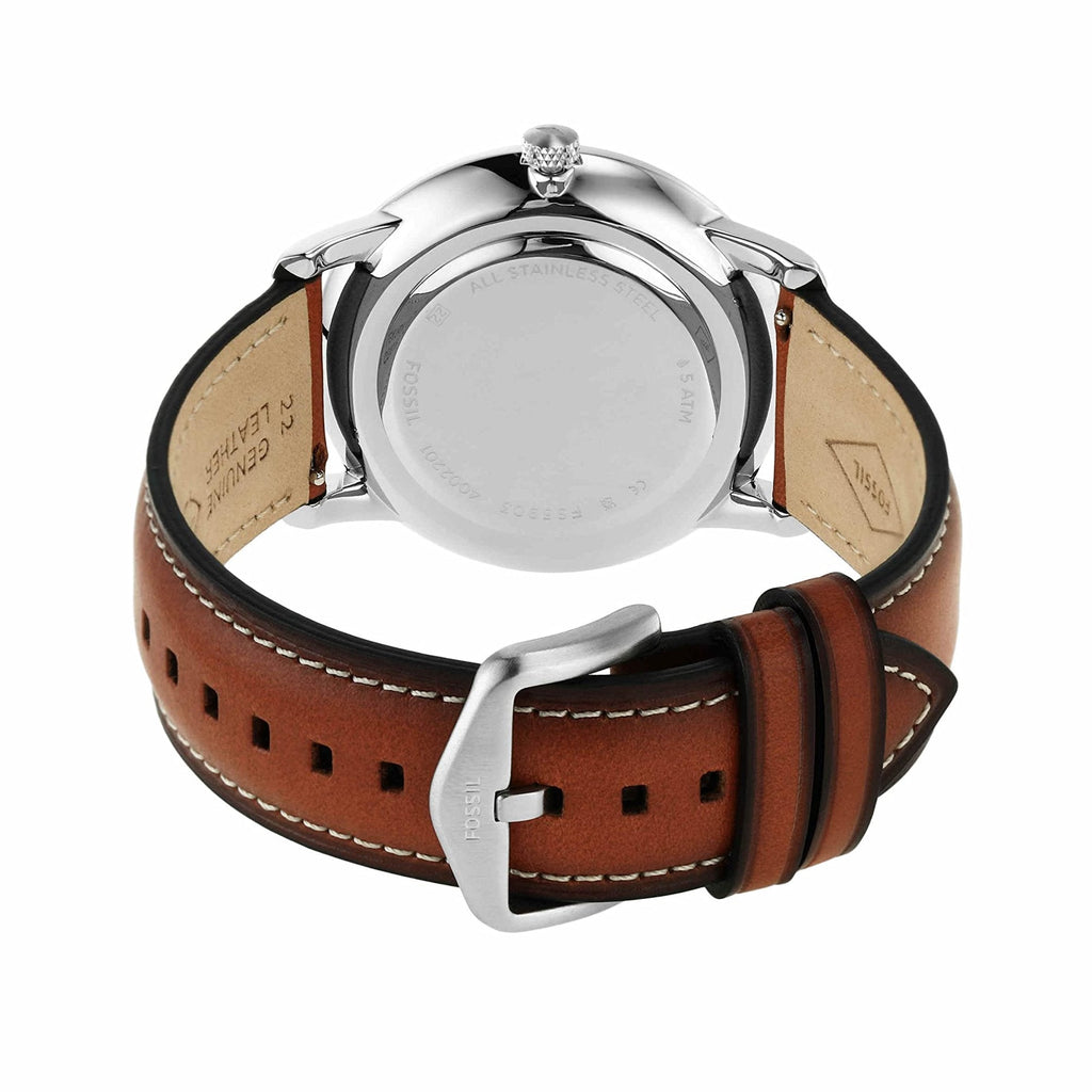 Fossil Neutra Minimalist Moonphase Blue Dial Brown Leather Strap Watch for Men - FS5903 Buy Now By Fossil
