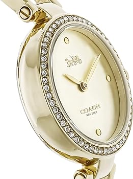 Coach Park Diamonds Gold Dial Gold Steel Strap Watch for Women - 14503171 Buy Now By Coach