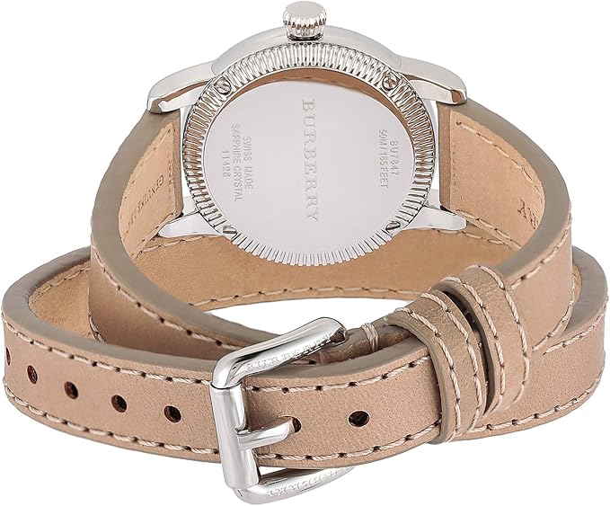 Burberry Utilitarian White Dial Pink Leather Strap Watch for Women - BU7847 Buy Now By Burberry