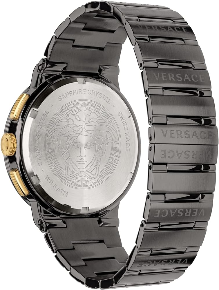 Versace Greca Icon Quartz Black Dial Black Steel Strap Watch For Men - VEZ900521 Buy Now By Versace