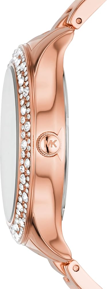 Michael Kors Lilane Three Hand Mother of Pearl White Dial Rose Gold Steel Strap Watch For Women - MK4557 Buy Now By Michael Kors