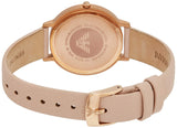 Emporio Armani Kappa Rose Gold & White Dial Beige Nude Leather Strap Watch For Women - AR2510 Buy Now By Emporio Armani