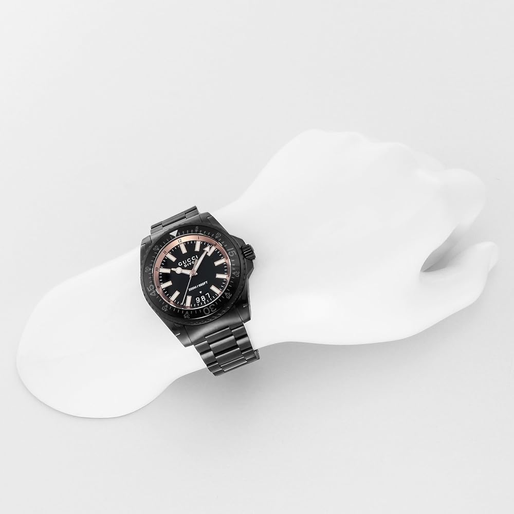 Gucci Dive Quartz Black Dial Black Steel Strap Watch For Men - YA136213 Buy Now By Gucci