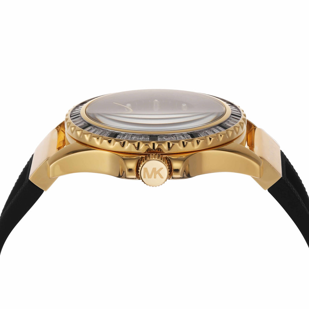 Michael Kors Everest Three-Hand Crystals Black Dial Black Rubber Strap Watch for Women - MK7440 Buy Now By Michael Kors