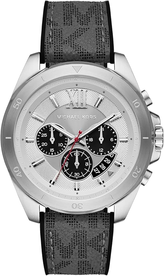 Michael Kors Brecken Chronograph Silver Dial Grey Leather Strap Watch For Men - MK8922 Buy Now By Michael Kors