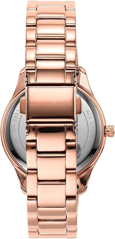 Michael Kors Layton Three Hand Red Dial Rose Gold Steel Strap Watch For Women - MK6893 Buy Now By Michael Kors