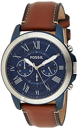Fossil Grant Chronograph Blue Dial Brown Leather Strap Watch for Men - FS5151 Buy Now By Fossil