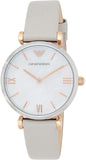 Emporio Armani Gianni T Bar Quartz Mother of Pearl Dial White Leather Strap Watch For Women - AR1965 Buy Now By Emporio Armani