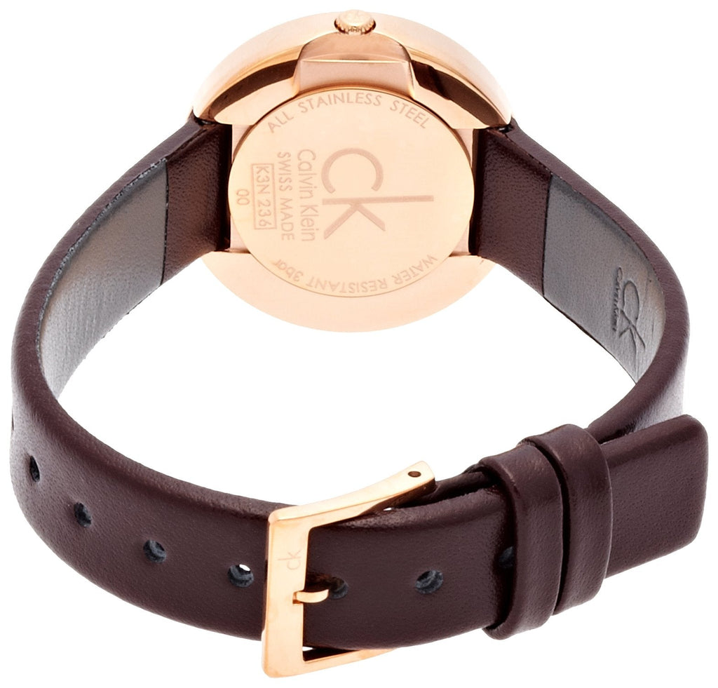 Calvin Klein Firm White Dial Brown Leather Strap Watch for Women - K3N236G6 Buy Now By Calvin Klein