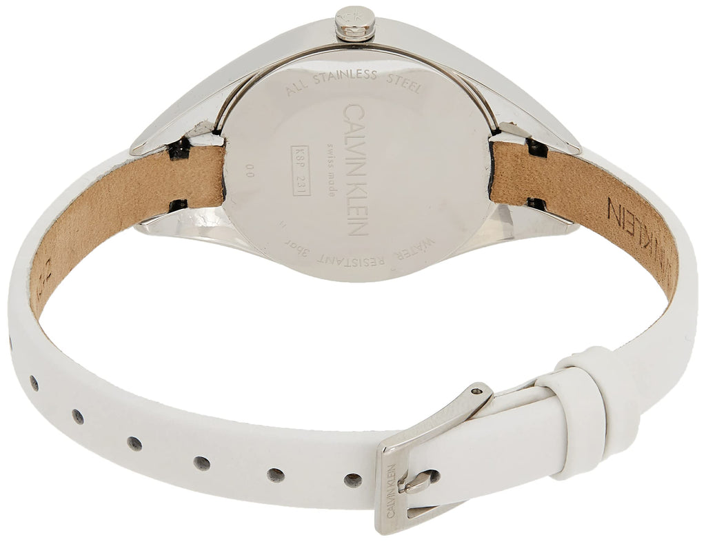 Calvin Klein Rebel White Black Dial White Leather Strap Watch for Women - K8P231L1 Buy Now By Calvin Klein