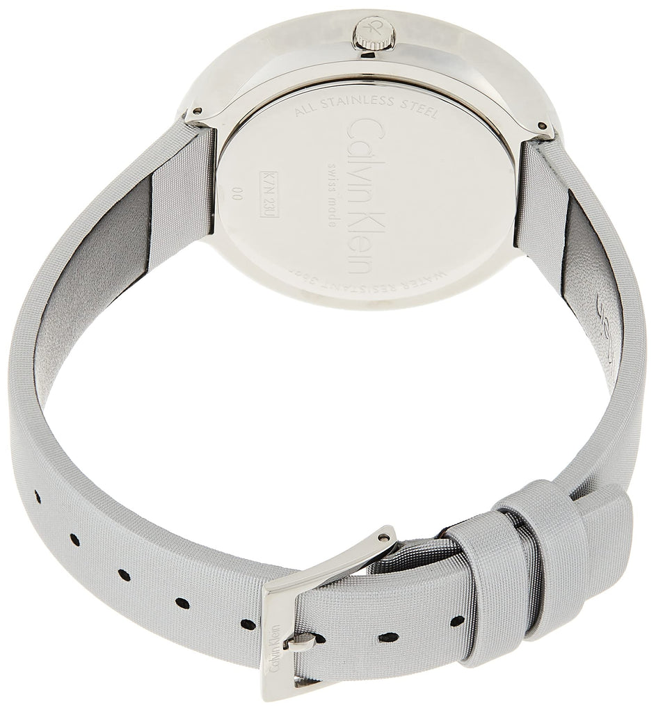 Calvin Klein Chic Silver Dial White Leather Strap Watch for Women - K7N23UP8 Buy Now By Calvin Klein