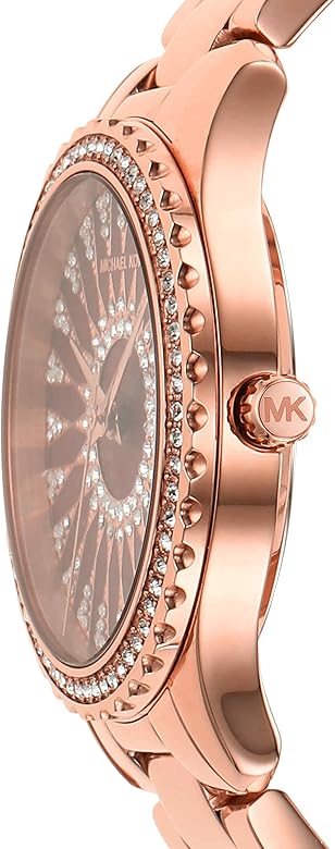 Michael Kors Layton Three Hand Red Dial Rose Gold Steel Strap Watch For Women - MK6893 Buy Now By Michael Kors