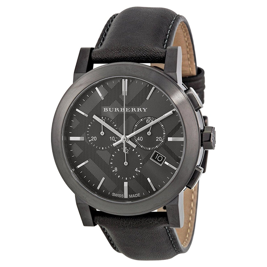 Burberry The City Black Dial Black Leather Strap Watch for Men - BU9364 Buy Now By Burberry