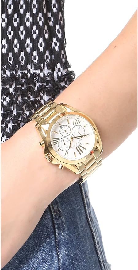 Michael Kors Bradshaw Chronograph White Dial Gold Steel Strap Watch For Women - MK6266 Buy Now By Michael Kors