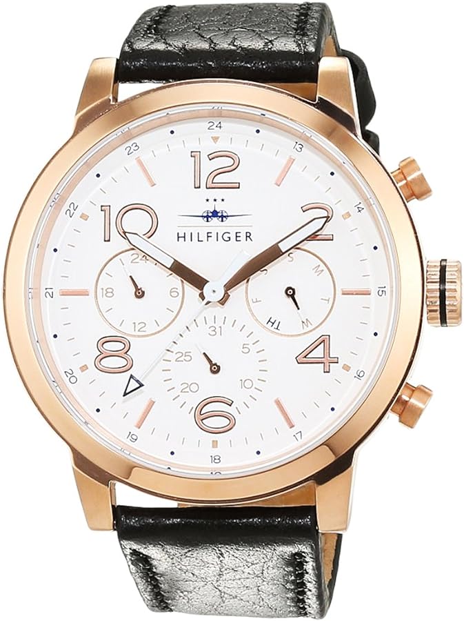 Tommy Hilfiger Jake Multifunction White Dial Black Leather Strap Watch for Men - 1791236 Buy Now By Tommy Hilfiger