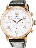 Tommy Hilfiger Jake Multifunction White Dial Black Leather Strap Watch for Men - 1791236 Buy Now By Tommy Hilfiger