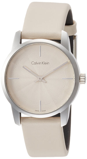 Calvin Klein City White Dial White Leather Strap Watch for Women - K2G231XH Buy Now By Calvin Klein