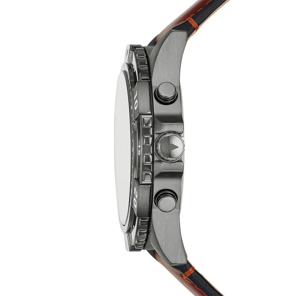 Fossil Garrett Chronograph Grey Dial Brown Leather Strap Watch for Men - FS5770 Buy Now By Fossil