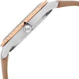 Michael Kors Layton Mother of Pearl White Dial Brown Leather Strap Watch For Women - MK2910 Buy Now By Michael Kors