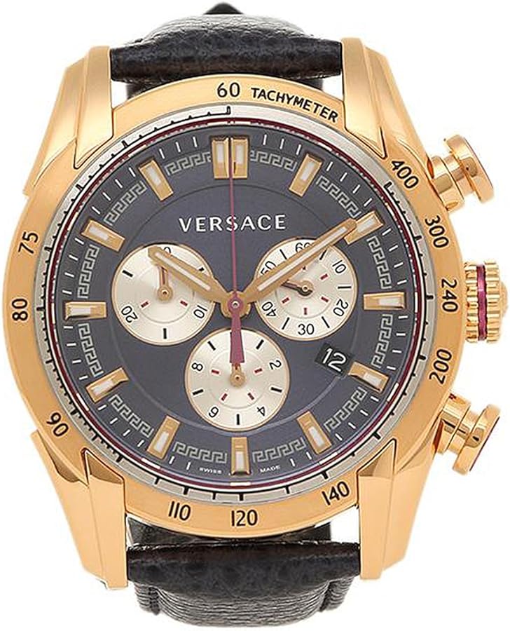 Versace V-Ray Blue Chronograph Blue Dial Blue Leather Strap Watch for Men - VDB030014 Buy Now By Versace