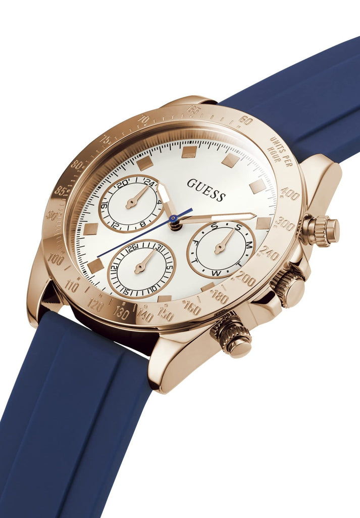 Guess Eclipse White Dial Blue Rubber Strap Watch for Women - GW0315L2 Buy Now By Guess