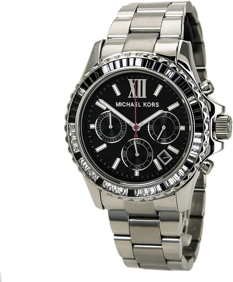 Michael Kors Everest Chronograph Black Dial Silver Steel Strap Watch For Women - MK5753 Buy Now By Michael Kors
